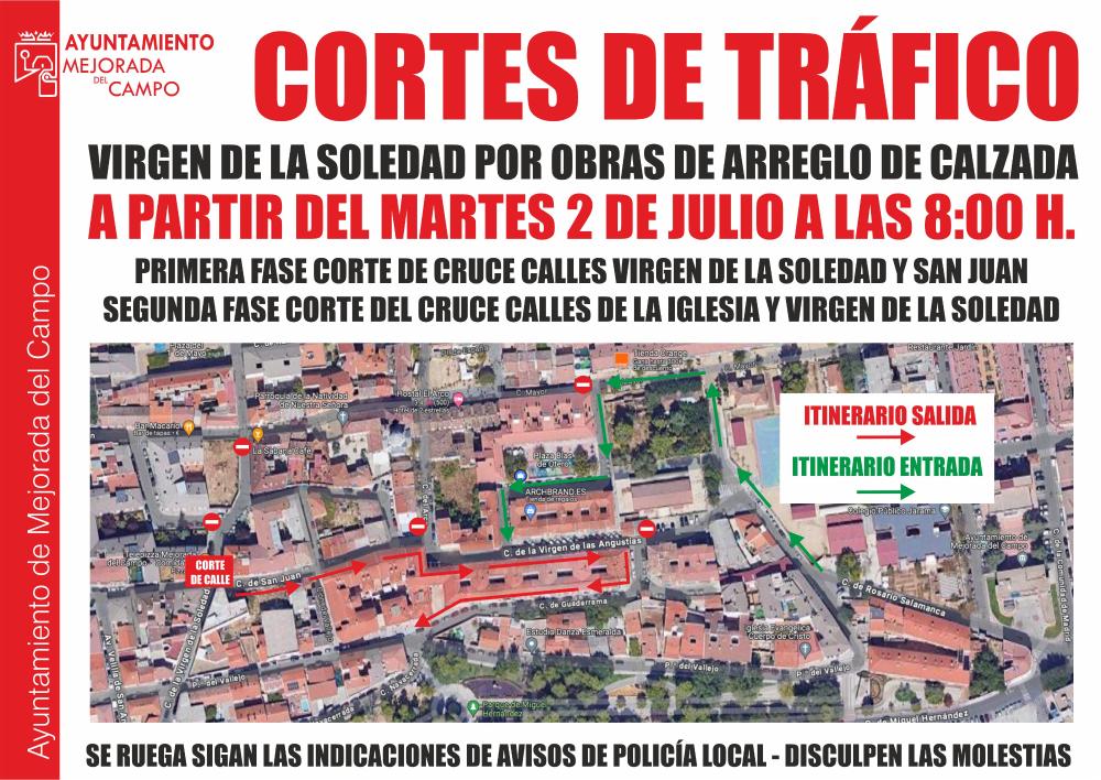 Imagen Cortes de tráfico por obras en la calle Virgen de la Soledad